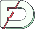 Logo 'FroggyDelire' composé des  initiales 'F' et 'D'.